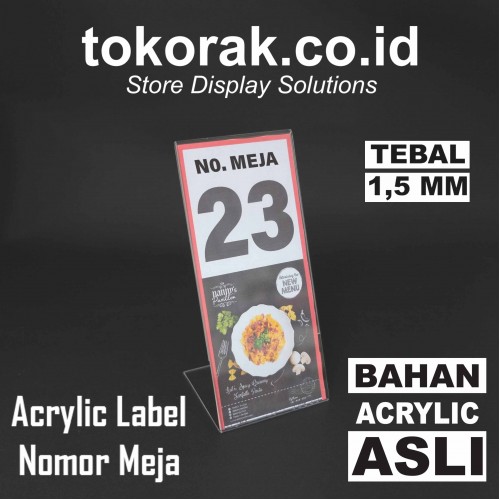 ACRYLIC LABEL NOMOR MEJA